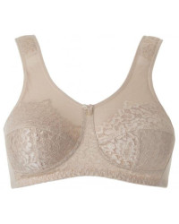 Biustonosz koronkowy z kieszonkami do protez beżowy Victoria Thuasne