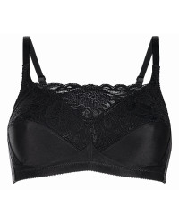 Miękki gorset bez fiszbin z kieszonkami i koronką Amoena Isabel black