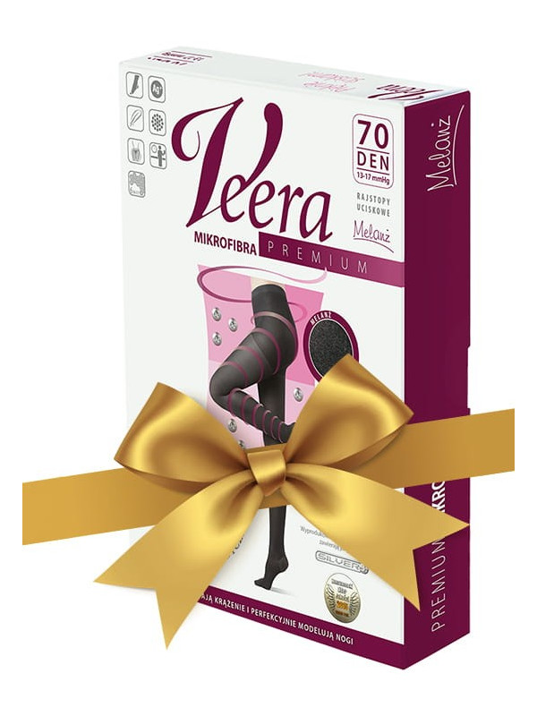Rajstopy Przeciwżylakowe Veera 70 den Mikrofibra Melanż Ucisk Profilaktyczny