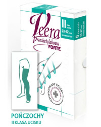 Pończochy Przeciwżylakowe Veera Forte CCL2 Czarne Otwarte palce II Klasa Ucisku