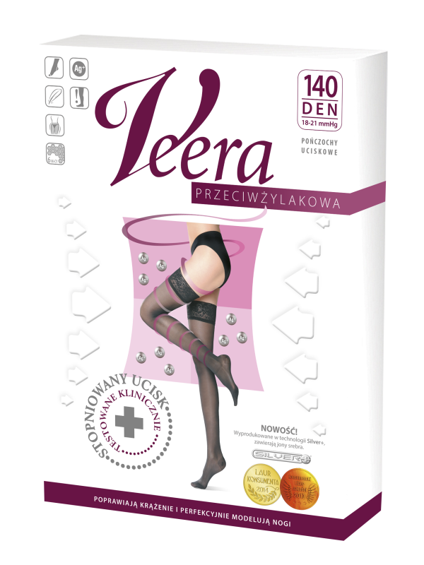 Pończochy Przeciwżylakowe Veera 140 den Solei I Klasa Ucisku Zamkniete palce