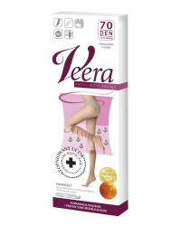 Podkolanówki przeciwżylakowe Veera 70 den Czarne Zamknięte palce