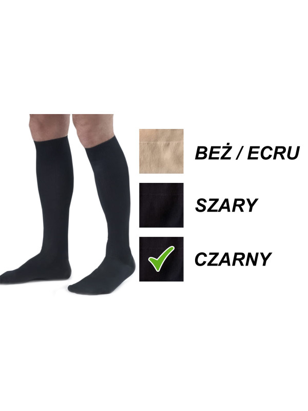 Podkolanówki Przeciwżylakowe Veera MEN 140 den męskie czarne