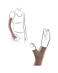 Rękaw kompresyjny na obrzęk limfatyczny samonośny krótki z mitenką Veno Elegance Thuasne