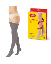 Pończochy Przeciwżylakowe Pani Teresa 1 klasa kompresji Zamknięte Długie PT 0406 Grafitowe - Pończochy medyczne uciskowe