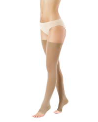 Pończochy Przeciwżylakowe Pani Teresa 2 klasa kompresji Otwarte Krótkie PT 0403 Beż - Pończochy medyczne uciskowe