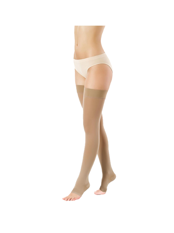 Pończochy Przeciwżylakowe Pani Teresa 2 klasa kompresji Otwarte Krótkie PT 0403 Beż - Pończochy medyczne uciskowe