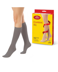 Podkolanówki Przeciwżylakowe Pani Teresa 1 klasa kompresji Zamknięte Długie PT 0408 Grafitowe - Podkolanówki medyczne uciskowe