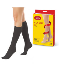Podkolanówki Przeciwżylakowe Pani Teresa 1 klasa kompresji Zamknięte Krótkie PT 0408 Czarne - Podkolanówki medyczne uciskowe