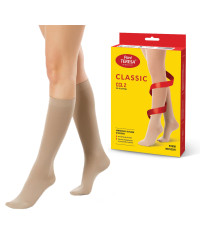 Podkolanówki Przeciwżylakowe Pani Teresa 2 klasa kompresji Zamknięte Długie PT 0405 Beż - Podkolanówki medyczne uciskowe