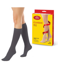 Podkolanówki Przeciwżylakowe Pani Teresa 2 klasa kompresji Zamknięte Długie PT 0405 Grafitowe - Podkolanówki medyczne uciskowe