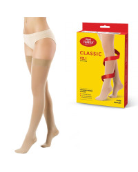 Pończochy Przeciwżylakowe Pani Teresa 1 klasa kompresji Zamknięte Długie PT 0406 Beż - Pończochy medyczne uciskowe