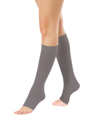 Podkolanówki Przeciwżylakowe Pani Teresa 1 klasa kompresji Otwarte Krótkie PT 0408 Grafitowe - Podkolanówki medyczne uciskowe