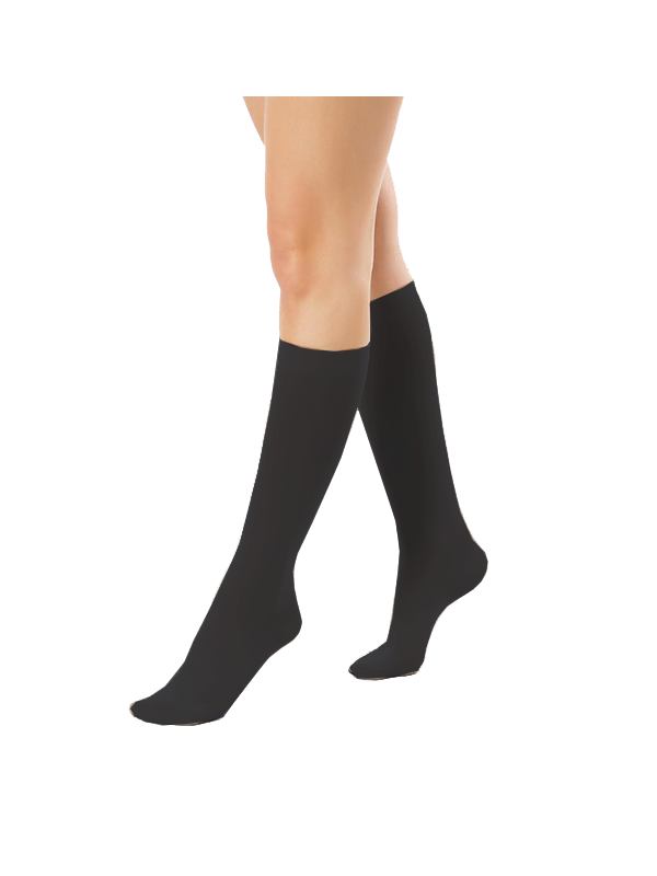 Podkolanówki Przeciwżylakowe Pani Teresa 2 klasa kompresji Zamknięte Długie PT 0405 Czarne - Podkolanówki medyczne uciskowe