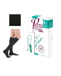 Podkolanówki Przeciwżylakowe Uciskowe Veera Forte CCL2 Czarne Zamknięte palce II Klasa Ucisku