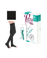 Pończochy Przeciwżylakowe Veera Forte CCL2 Czarne Otwarte palce II Klasa Ucisku