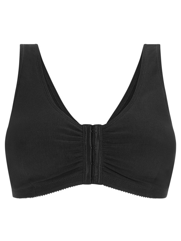 Biustonosz wypoczynkowy miękki z bawełny czarny Amoena Frances SB 2128