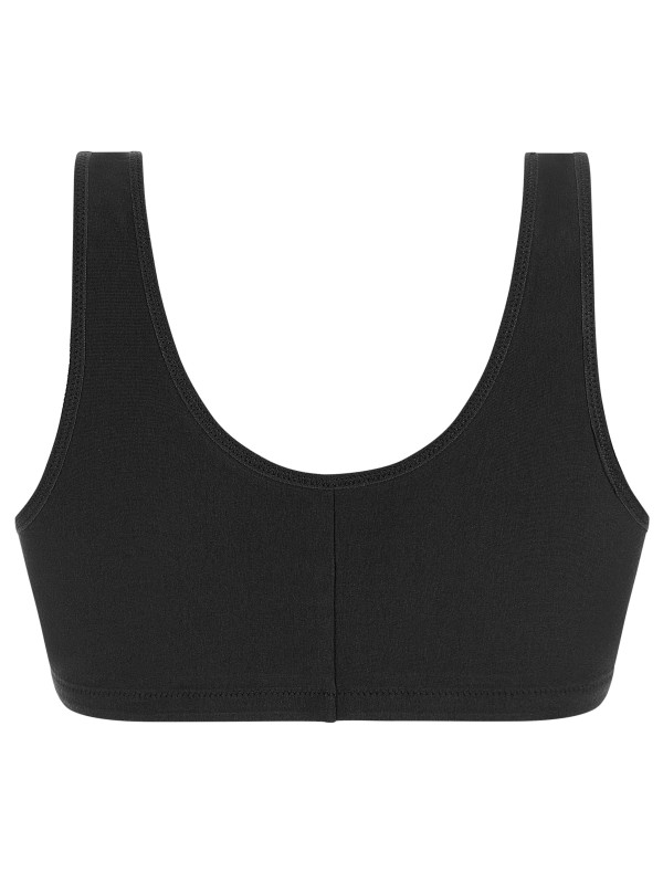 Biustonosz wypoczynkowy miękki z bawełny czarny Amoena Frances SB 2128