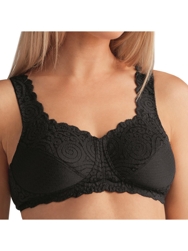 Biustonosz do protez piersi bez fiszbin czarny Amoena Jasmin SB