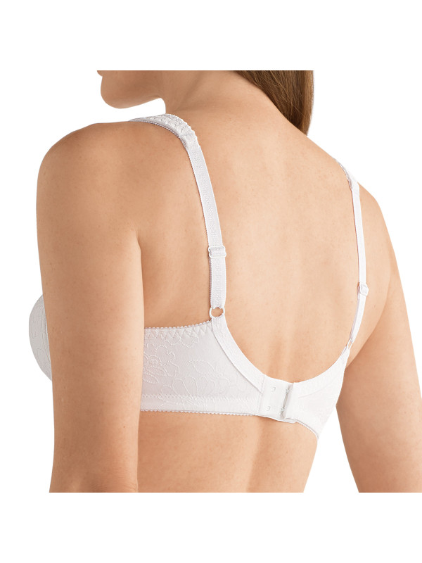 Biustonosz żakardowy bez fiszbin z kieszonkami biały Nora SB 0555N