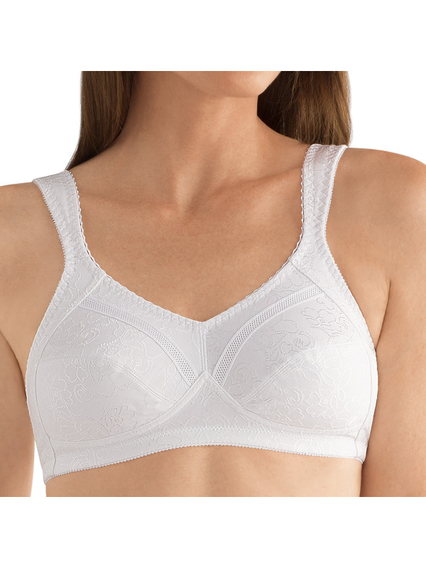 Biustonosz żakardowy bez fiszbin z kieszonkami biały Nora SB 0555N