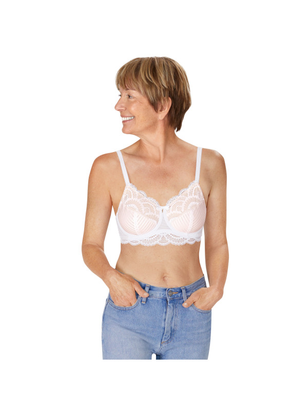 Elegancki biały gorset protetyczny dla amazonek Amoena Karolina wb