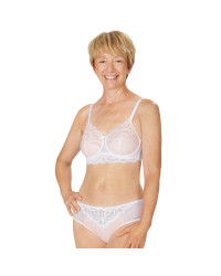 Elegancki biały gorset protetyczny dla amazonek Amoena Karolina wb