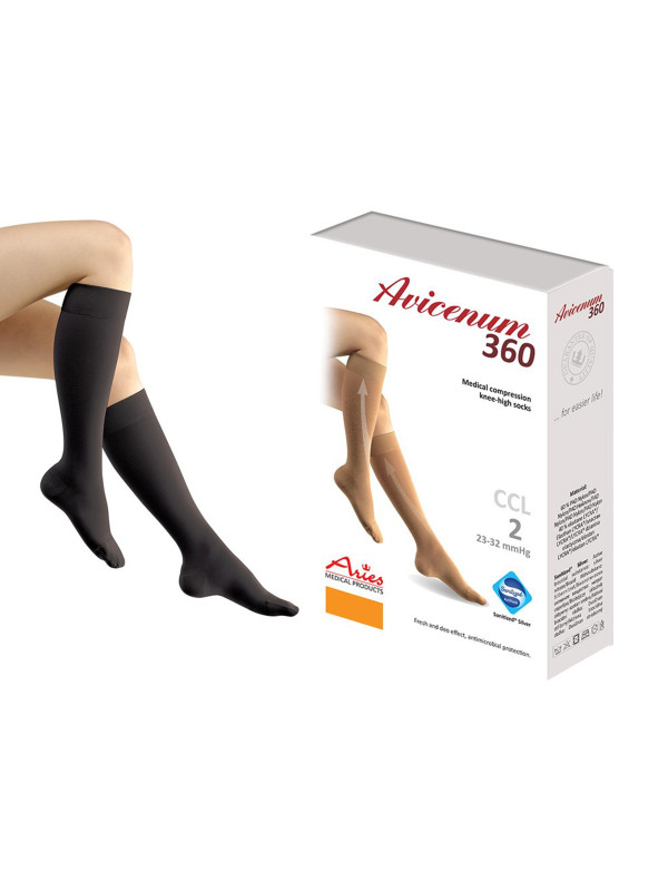 Podkolanówki medyczne na żylaki Aries Avicenum 360 DEN