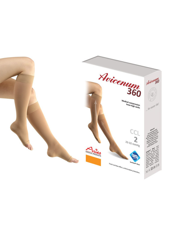 Podkolanówki na żylaki 2 go stopnia Aries Avicenum 360 DEN