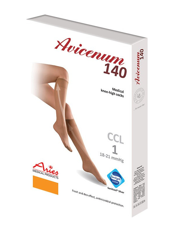 Podkolanówki uciskowe CCL1 Aries Avicenum 140 DEN