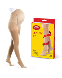 Rajstopy Przeciwżylakowe Ciążowe Pani Teresa uciskowe 1 klasa kompresji Długie PT 0411 Beżowe