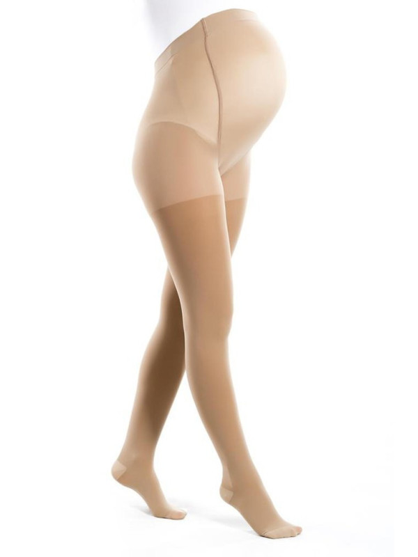 Rajstopy Przeciwżylakowe Ciążowe Pani Teresa uciskowe 1 klasa kompresji Długie PT 0411 Beżowe