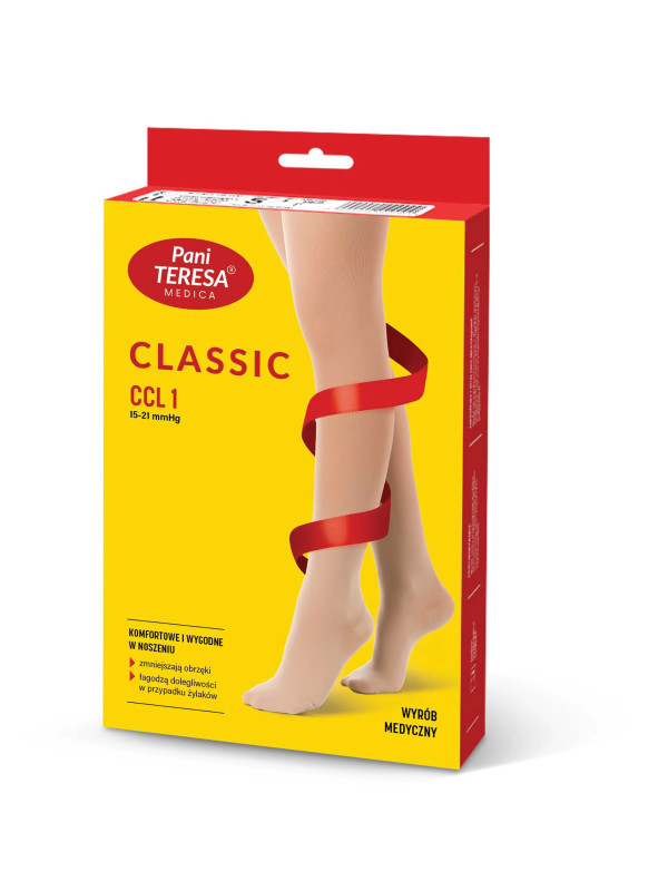 Rajstopy Przeciwżylakowe ciążowe Pani Teresa uciskowe 1 klasa kompresji Długie PT 0411 Czarne