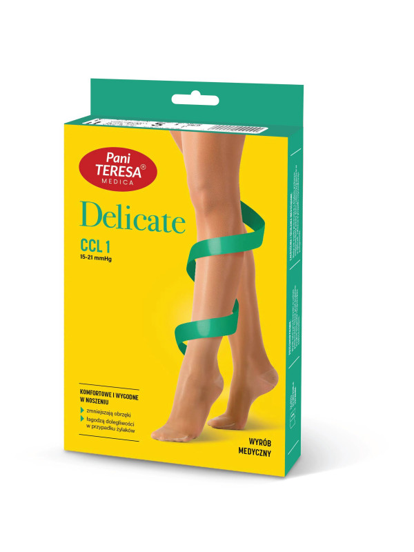 Rajstopy Przeciwżylakowe	Pani Teresa ccl1 Premium Delicate Krótkie  PT 0431 Czarne - Rajstopy medyczne uciskowe
