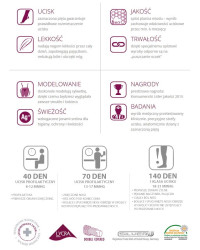 Rajstopy przeciwżylakowe ucisk profilaktyczny Veera jasny orzech 70 DEN