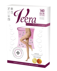 Rajstopy Przeciwżylakowe Veera karmel 140 den I Klasa Ucisku
