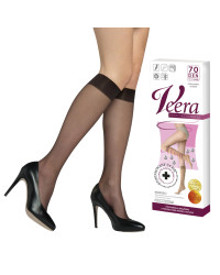 Podkolanówki przeciwżylakowe Veera 70 den Czarne Zamknięte palce