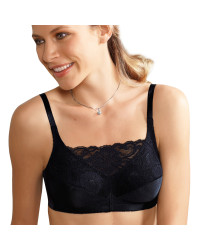 Miękki gorset bez fiszbin z kieszonkami i koronką Amoena Isabel black