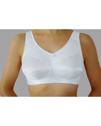 Miękki biustonosz z obustronnymi kieszonkami na protezę biały Afma 105