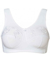 Biustonosz dla amazonek do protez piersi haft biały Natalia Thuasne