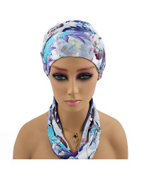 Turban bambusowy z opaską na głowę lub szyję po chemii Grace