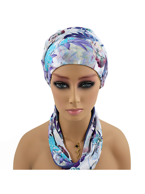 Turban bambusowy z opaską na głowę lub szyję po chemii Grace