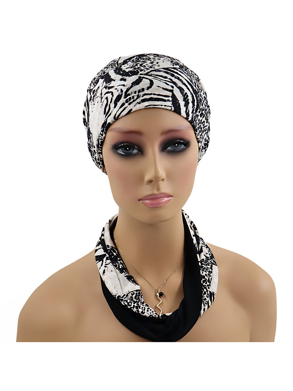 Turban bambusowy z opaską na głowę lub szyję po chemii Grace