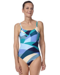 Strój jednoczęściowy na plażę basen z kieszonkami na protezę Amoena Lisbon OP 71752