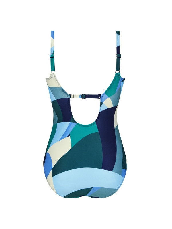 Strój jednoczęściowy na plażę basen z kieszonkami na protezę Amoena Lisbon OP 71752