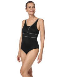 Elegancki czarny gorset kąpielowy do noszenia protezy Amoena Ravello OP 71731