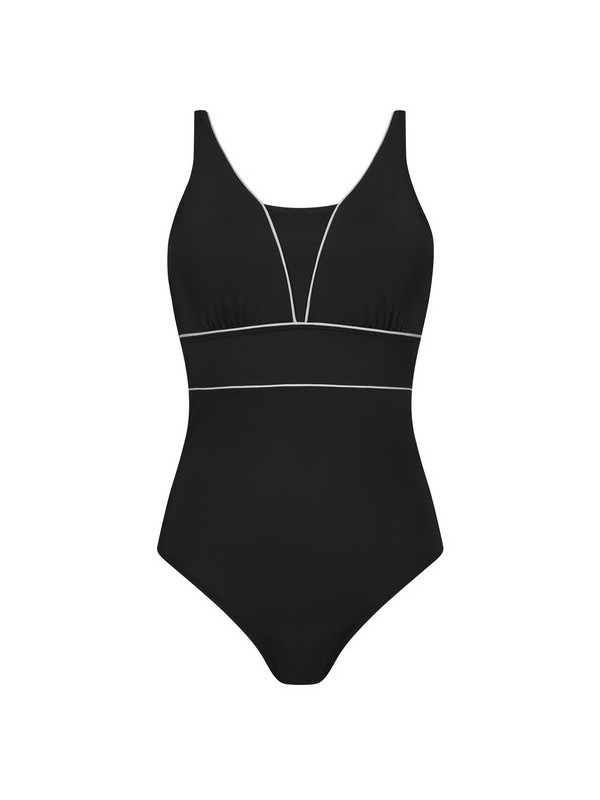 Elegancki czarny gorset kąpielowy do noszenia protezy Amoena Ravello OP 71731