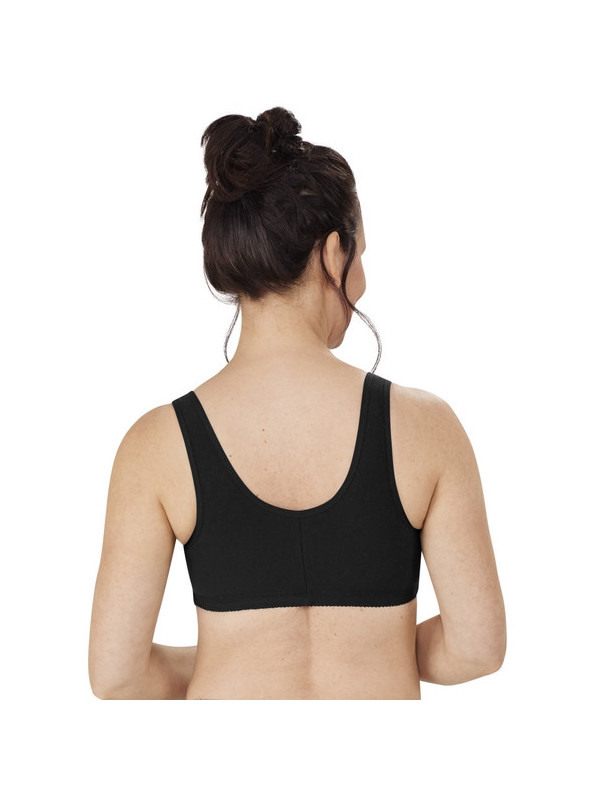 Biustonosz wypoczynkowy miękki z bawełny czarny Amoena Frances SB 2128