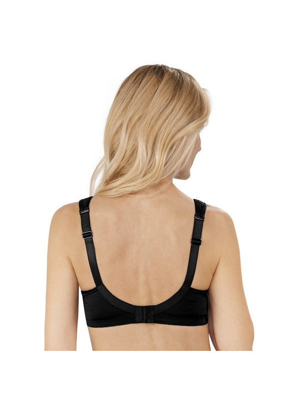 Biustonosz bez fiszbin z kieszonkami czarny Amoena Isadora SB 44114