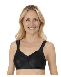 Biustonosz bez fiszbin z kieszonkami czarny Amoena Isadora SB 44114